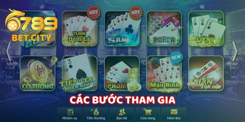 Các bước tham gia 6789 game bài.